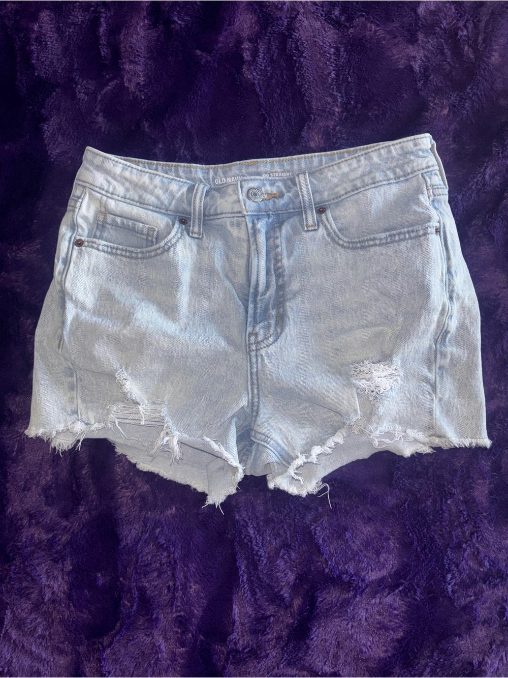 Old Navy Light Blue Distressed Denim Jean Shorts - Women's